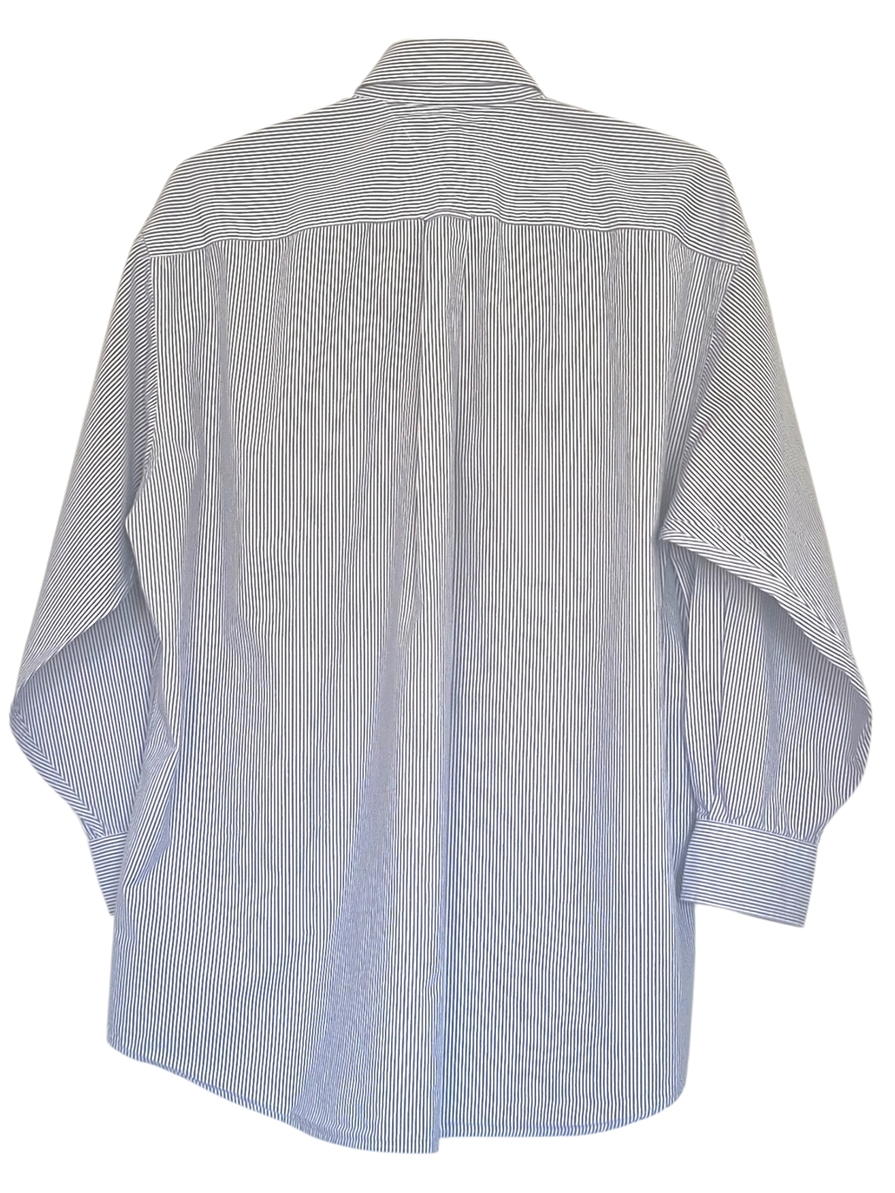 Tommy Hilfiger Blue and White Pinstripe Long-Sleeve Dress Shirt 16/32 - Picture 4 of 6